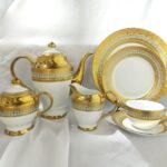 طقم شاي نهياني سويت 24 قطعة ذهبي أنيق – (DD003)