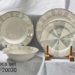 طقم الكلاسيك العاجي 24 قطعة 6 اشخاص (TRJ 20020) مع مفرش سفره هدية