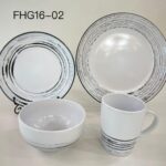 طقم الخطوط الرمادي 16 قطعة 4 أشخاص (FHG16-02).