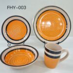 طقم البرتقالي المودرن 16 قطعة 4 أشخاص (FHY-003).